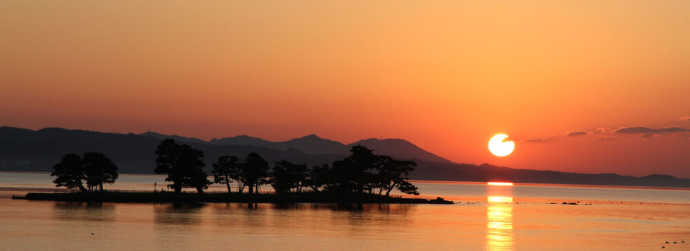 大学近隣にある宍道湖の夕映え
